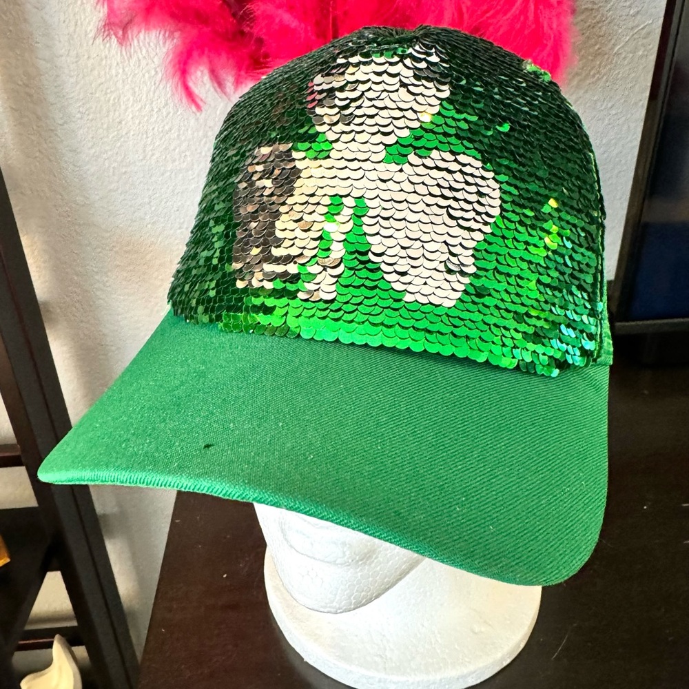 Clover Sequined St. Patrick’s Day Trucker Hat